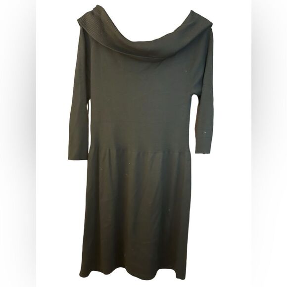 White House Black Market	Women's Black Cowl Neck  Dress - Picture 7 of 7